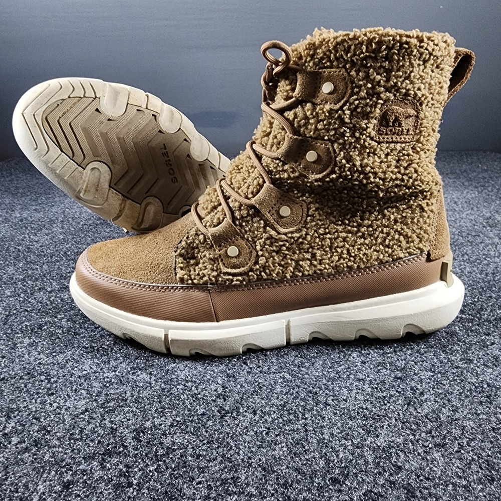 Sorel Explorer II Joan Cozy Boots Womens 9 Brown Faux Fur Suede NL4455-257